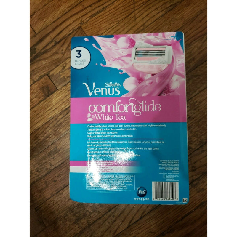 Large Set Gillette Venus ComfortGlide White Tea Women's Pink Razor 12 Refills