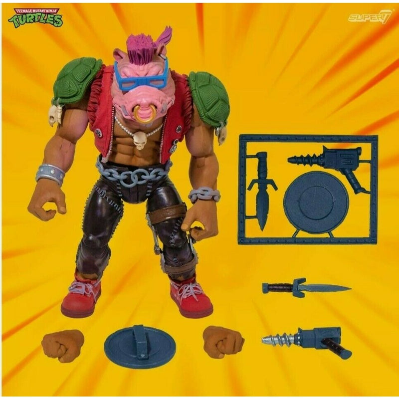 Teenage Mutant Ninja Turtles ~ 7" ULTIMATE BEBOP ACTION FIGURE ~ Super 7 TMNT